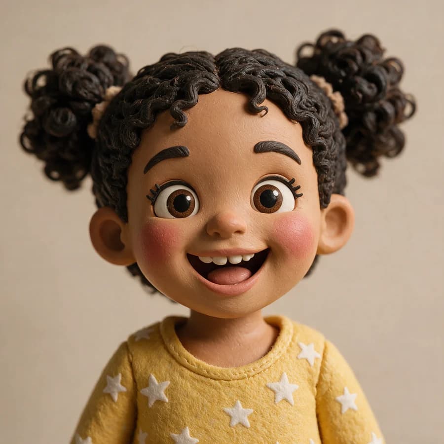Maya drawn as a claymation character